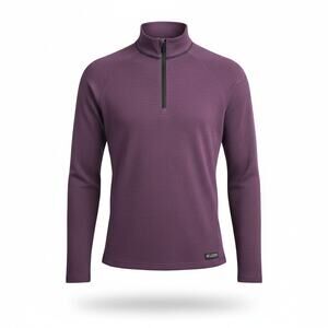 Melanzana Melly Men's Micro Grid 1/4 Zip Fleece Pullover Purple Size Medium